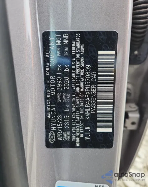 2023 Hyundai Elantra N Line z USA, uszkodzony, nr VIN KMHLR4AFXPU570809